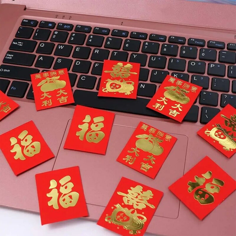 Małe wyszukane chińskie szczęśliwe pieniądze najlepsze życzenia błogosławieństwa kieszenie na wiosenny festiwal Mini monety kieszenie na pieniądze nowy rok czerwona koperta