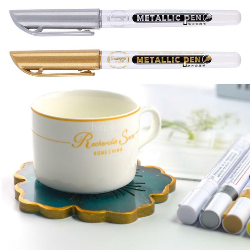 6 Teile/satz Acrylfarbenstifte für Felsmalerei Gold Silber Farbmarkierungen Handwerk