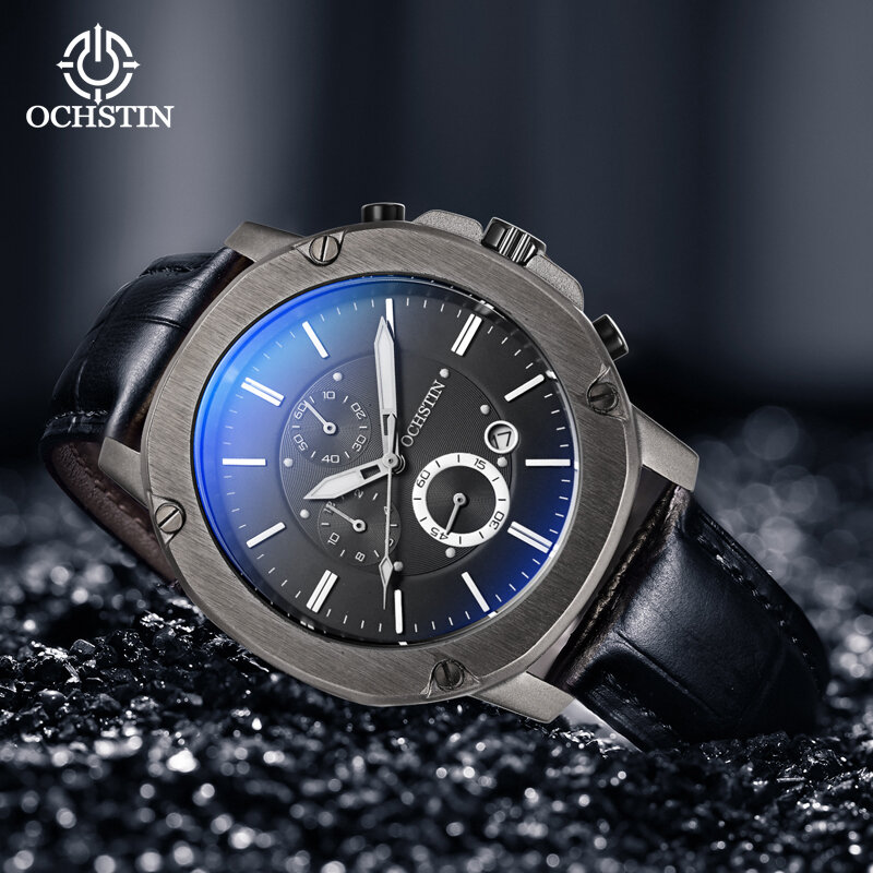 Ochstin นาฬิกาข้อมือควอตซ์สำหรับผู้ชาย, นาฬิกาควอตซ์อเนกประสงค์รุ่นดัง2024ใหม่