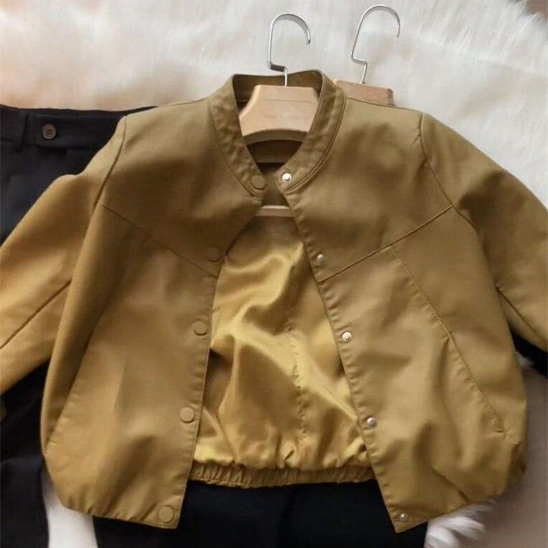Damski płaszcz skórzany nowy 2023 wiosna jesień Pu Faux skórzane kurtki Slim Motor Biker Pi kurtka kobieta odzież wierzchnia Streetwear