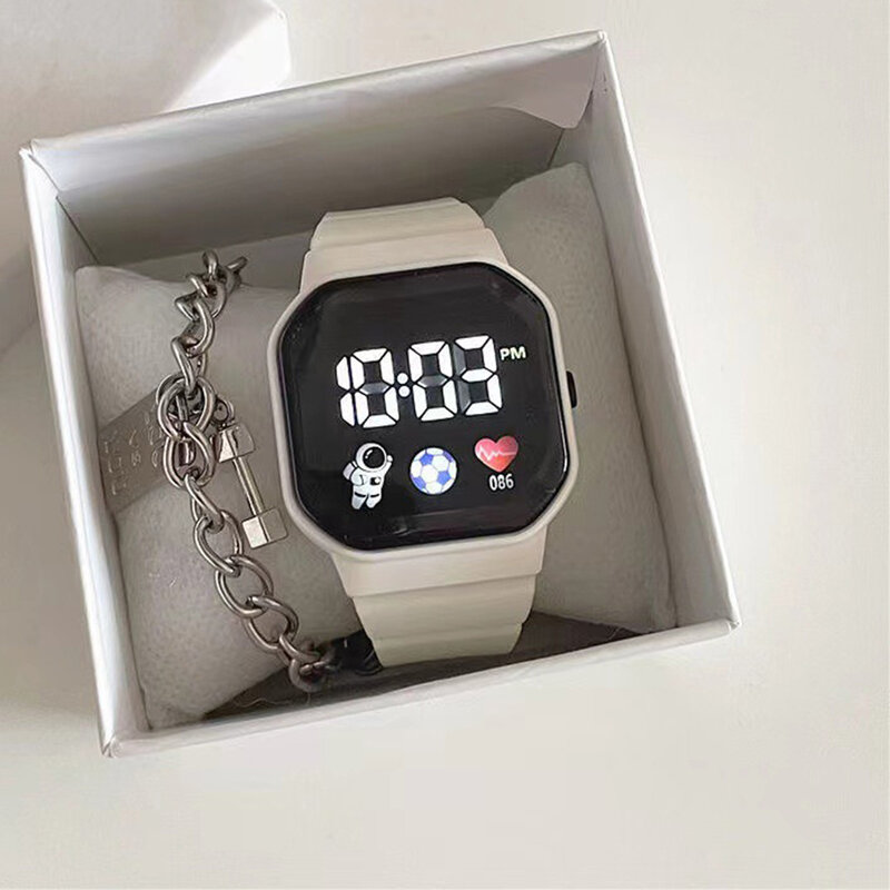 Jam tangan Digital besar tahan air nyaman dipakai untuk kegiatan dalam ruangan atau penggunaan sehari-hari