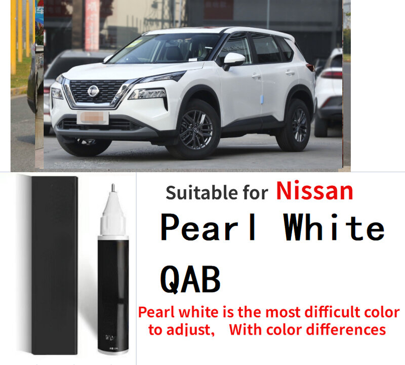 Pena perbaikan goresan cocok untuk Nissan mutiara putih QAB gading putih QX1 mutiara putih QAB cat perbaikan pena penghapus goresan mobil