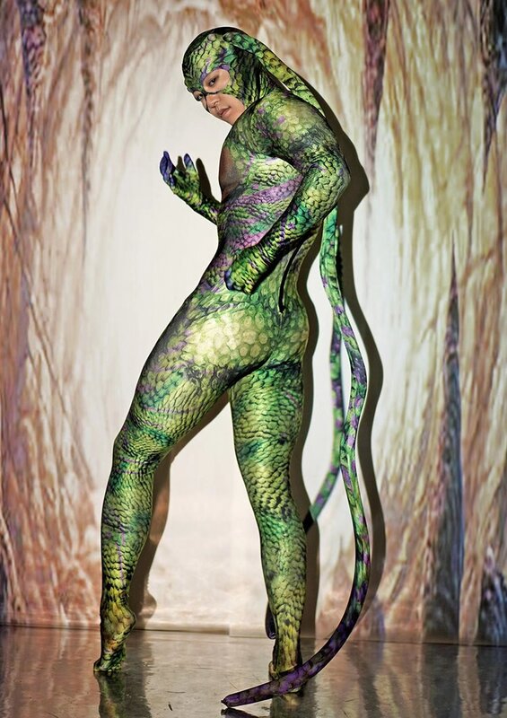 Halloween festa de carnaval animais mutantes adulto cosplay trajes dos homens verde capa completa macacão masculino dançarino bodysuit roupas palco