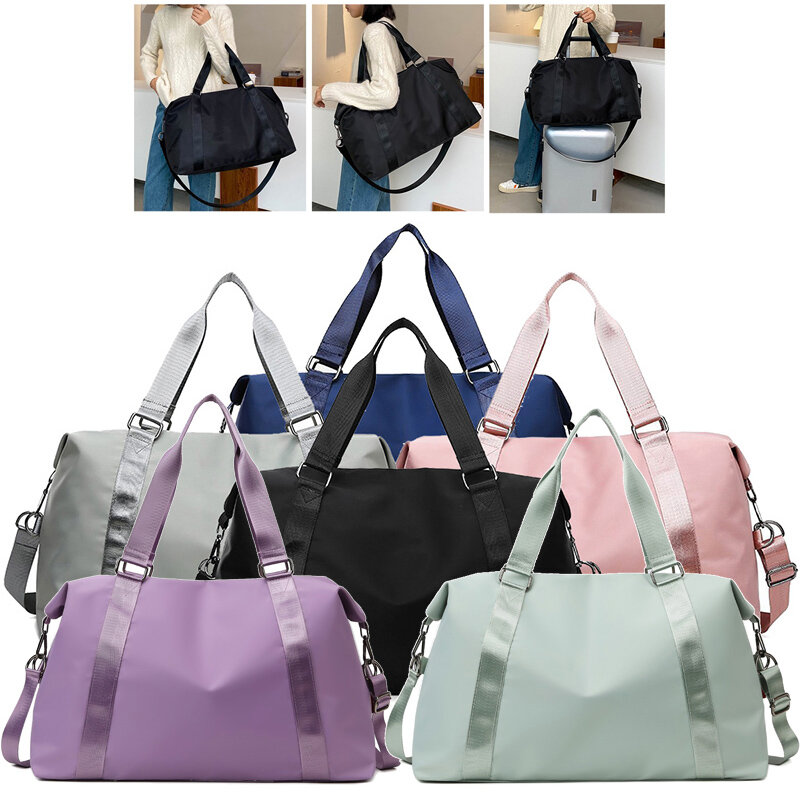 Women's Large Travel Bag Multi-Functional Duffle Tote Bag Handbags Nylon Waterproof Shoulder Bag Women Wet Dry Pockets Gym Bag