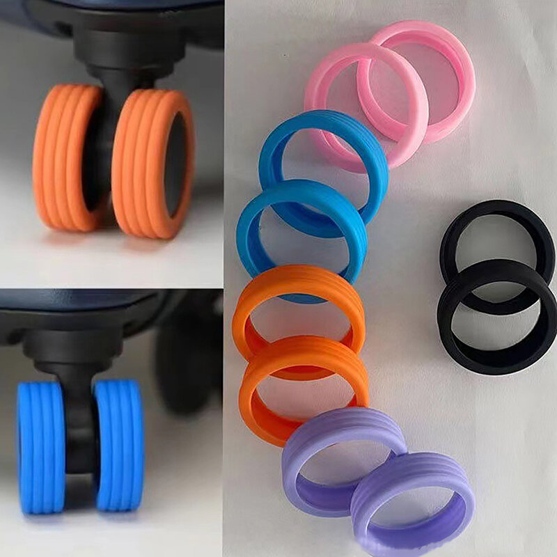 8PCS Luggage Wheels Protector Silicone Wheels Shoes Travel Luggage Suitcase Noise Wheels Guard Cover Accessories