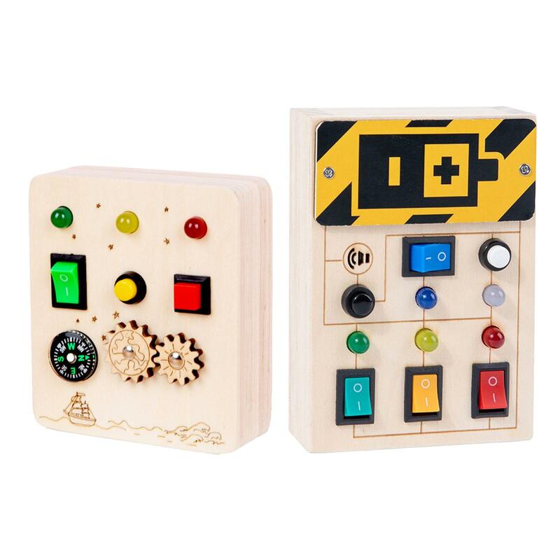 Wooden Sensory Board Toy Educational Teaching Aid Montessori Toy Wooden Busy Board for Boys Kids Children Toddlers Party Gift