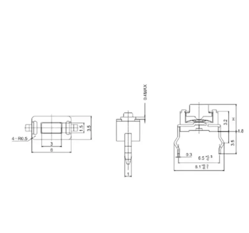 Ecutool-interruptor universal com 2 pinos, 3x6x5h
