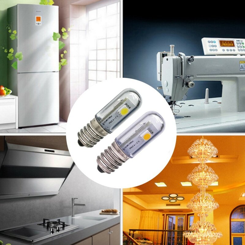 Mini Lâmpada de geladeira LED, Forno de microondas, Lâmpada de mesa noturna, Máquina de costura, SMD5050, 0.5W, 1W, E14