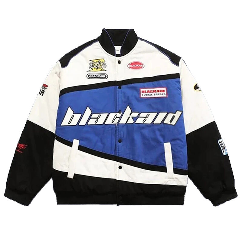 Retro Streetwear Motorcycle Baseball Jackets Mens Harajuku Letter Embroidery Patchwork Coats Casual Loose Varsity Jacket Unisex