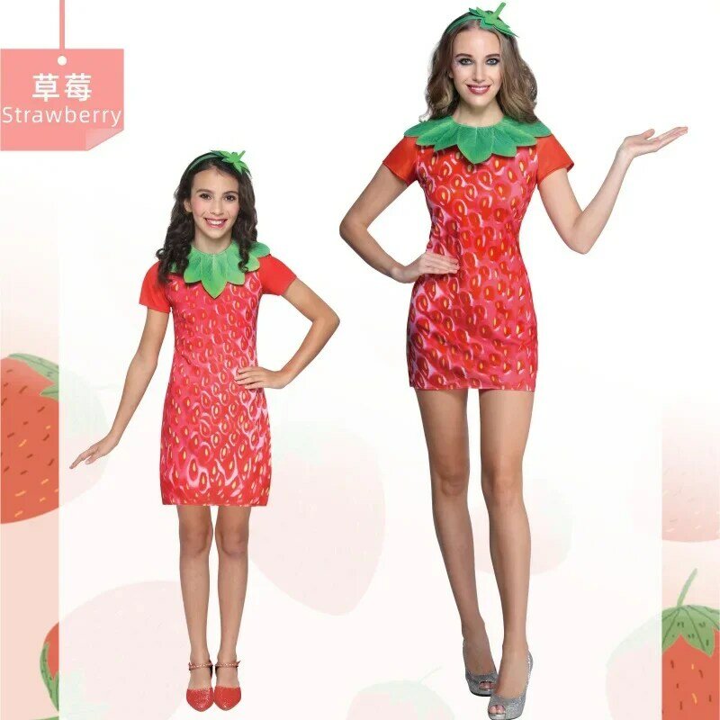 Halloween Strawberry Skirt Funny Fruit Party Costume For Adult And Children