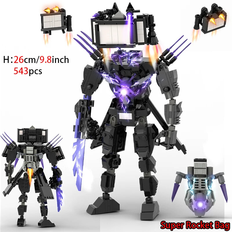Skibidi-figuras de bloques de construcción de Titan Rampage para niños, modelo de bloques de construcción DIY, regalos de cumpleaños, 2,0 3,0