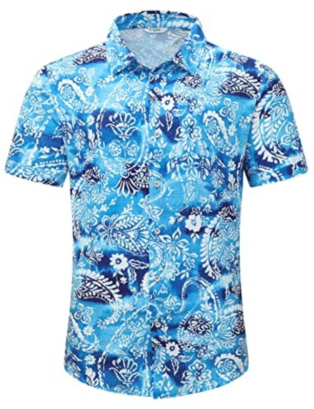 Camisa hawaiana de manga corta para hombre, ropa de playa con botones, informal, con flamencos, para verano