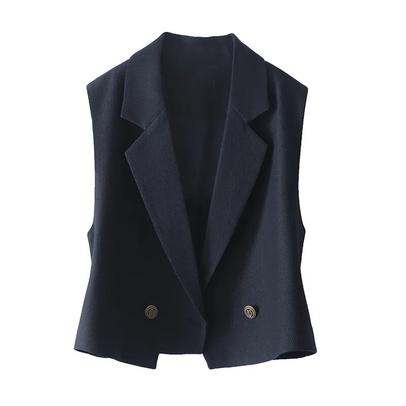 Women Spring Autumn Vests Jacket Fashion Solid Vest Coat NEW Korean Blazer Vest Outwear Female Sleeveless Short Jacket Waistcoat