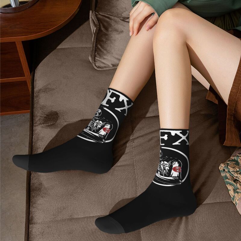 Male Drunk Nofx Band Socks Cotton Casual Punk Skull Socks Crazy Merch Middle TubeSocks Suprise Gift Idea