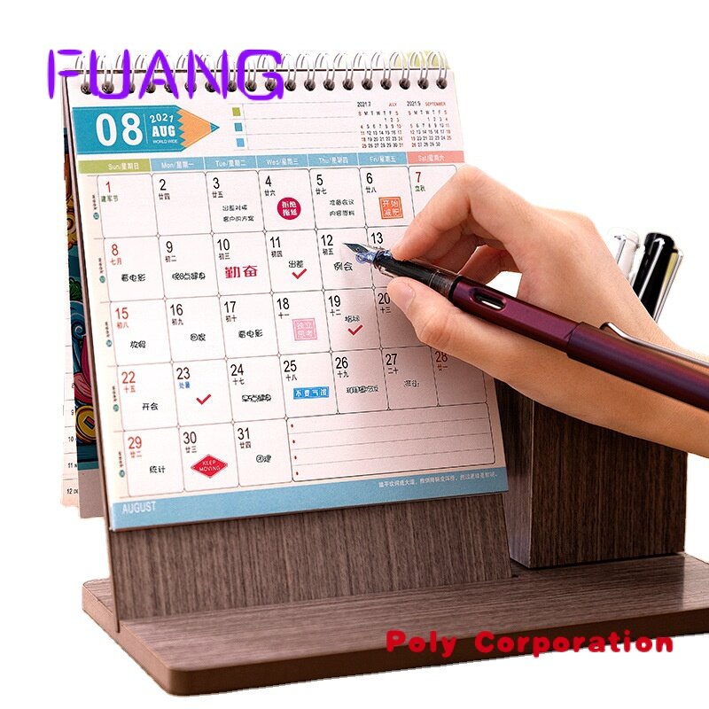 Calendario de escritorio de madera DIY Popular, Base personalizada, soporte de calendario de escritorio de madera