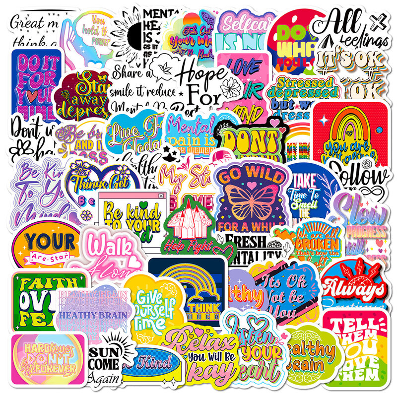 10/30/50/100 stücke inspirierende englische Text Cartoon Aufkleber wasserdichte Graffiti Aufkleber Aufkleber für Telefon Fall Notebook Koffer