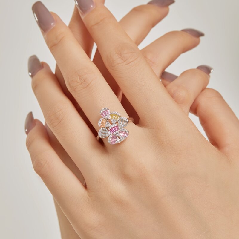 S925 الفضة الجنية بالون للإناث ، الزركون الملونة ، مطعمة سلسلة الماس الكامل ، تصميم شخصية ، الحرف اليدوية الجديدة