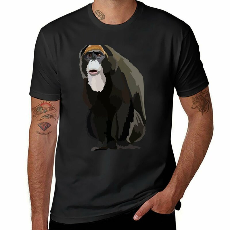 D is for De Brazza's Monkey T-Shirt customizeds boys whites Short sleeve tee men