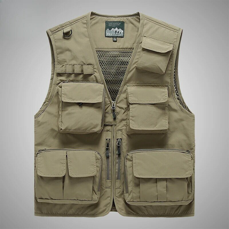 Summer Men's Waistcoat 2024New Light and Thin Plus Size Outdoor Fishing Sports Multi Pocket Sleeveless Jacket Casual Men's Vest
