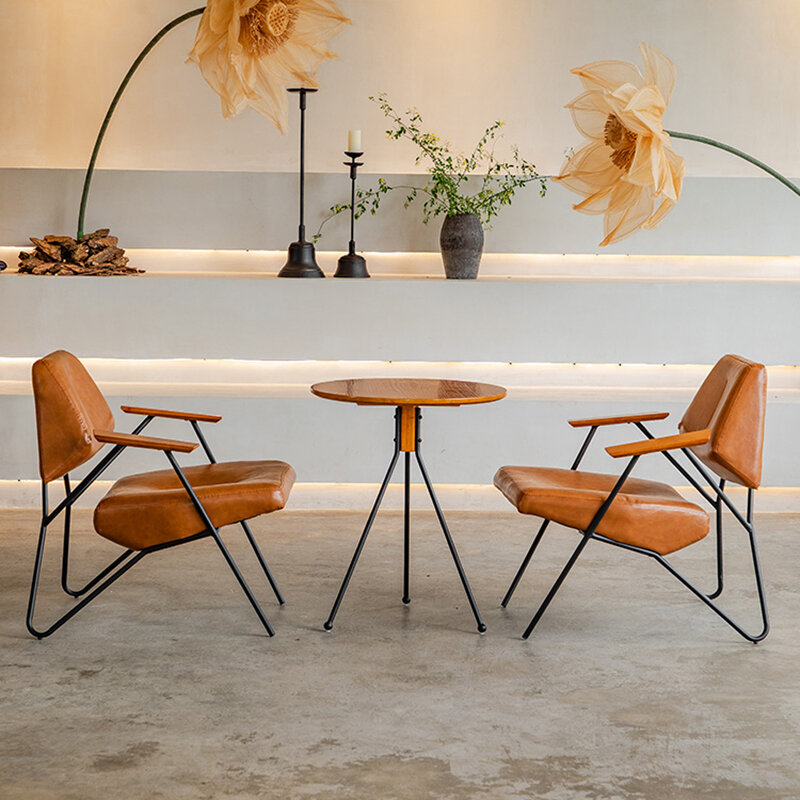 Meja kopi antik restoran, furnitur minimalis desainer sisi lantai mewah, meja kopi bulat Muebles De Cafe Nordic