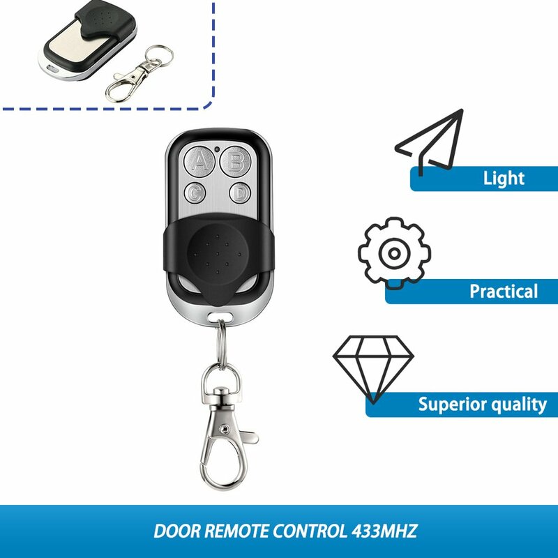 Remote Control Cloning Duplicator Key Fob Garage Door Opener Remote Control 433MHZ Clone Fixed Learning Code For Garage Door