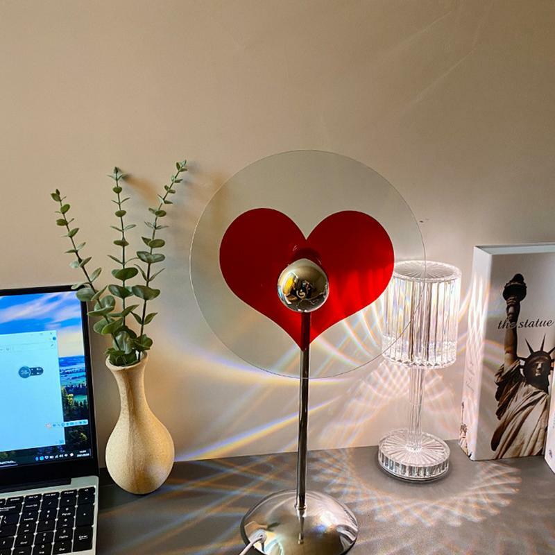 Lampe de budgétaire en forme de coeur, lumières décoratives de la journée de Léon, fond romantique, amour, veilleuse, décoration