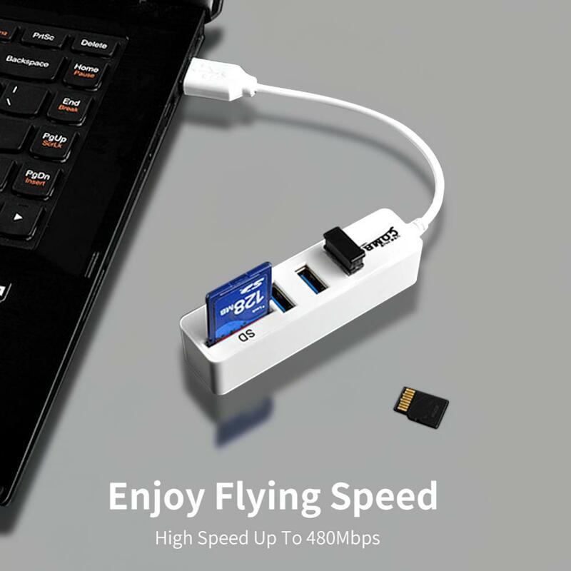 KEBETEME vendita Calda 2 in 1 Combo Super Speed USB 2.0 3 Port Splitter HUB + Card Reader USB all'ingrosso