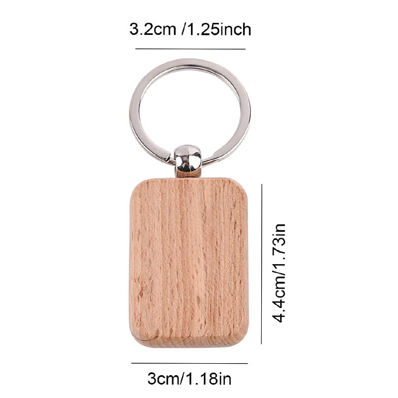 10 шт., деревянные брелки для ключей