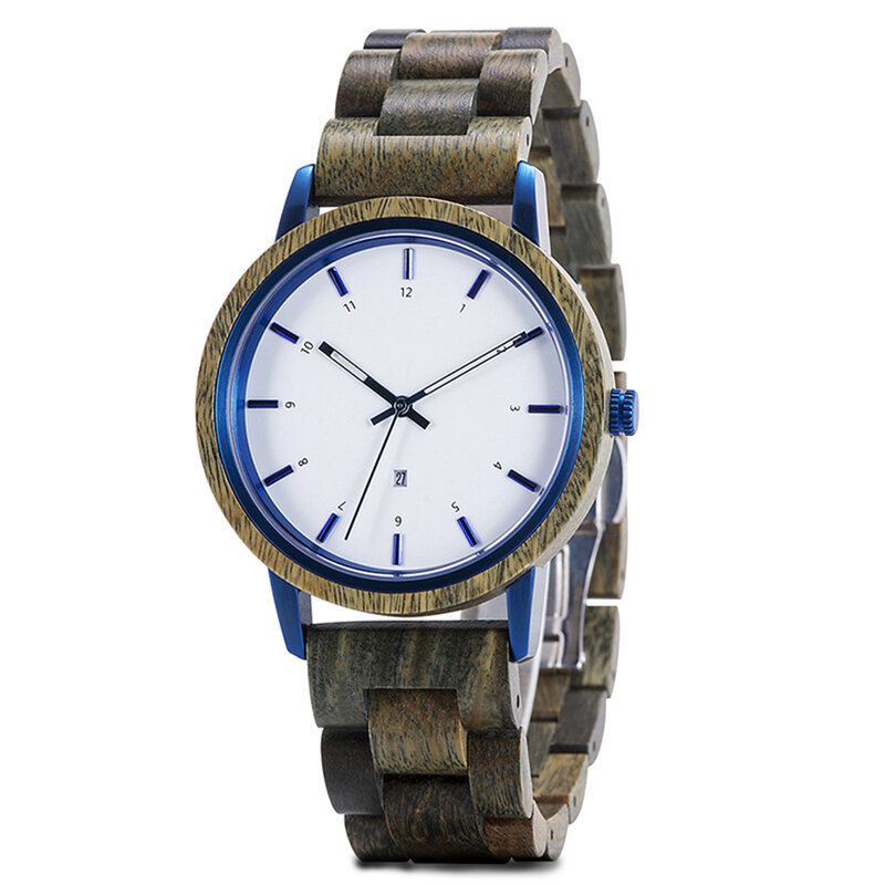Reloj analógico de movimiento de cuarzo importado de arce hecho a mano Unisex, pantalla de calendario, correa ajustable, regalo personalizado de moda
