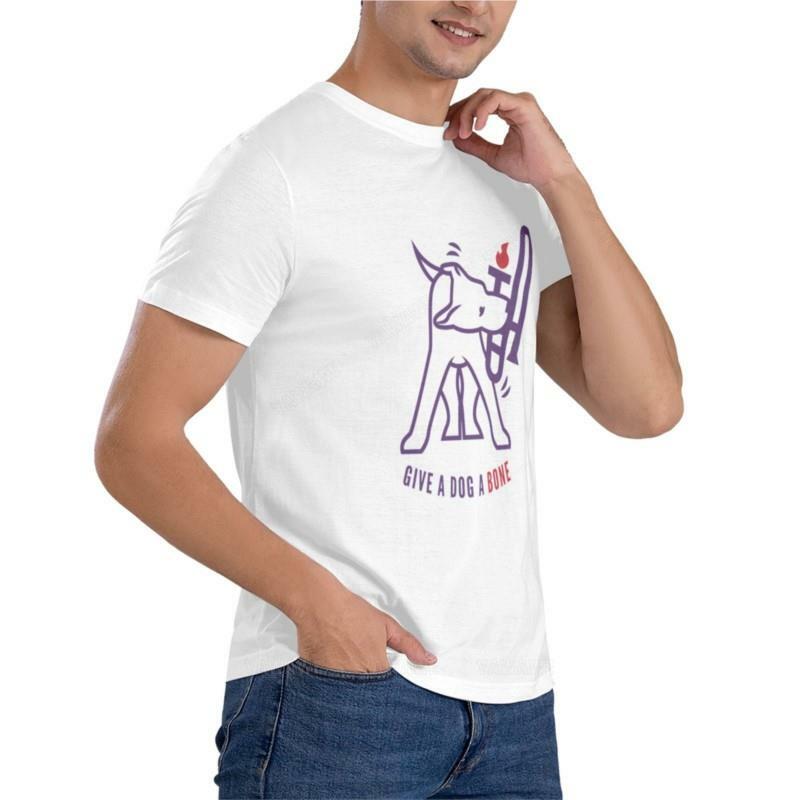 Give A Dog A Bone T-Shirt klasik kaus grafis pria kaus pakaian estetika untuk pria
