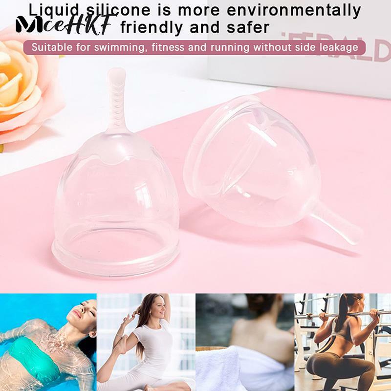 20/30ml Transparent Silicone Menstrual Cup Medical Silicone Menstrual Cup Vaginal Menstrual Collector Woman Menstruation Care