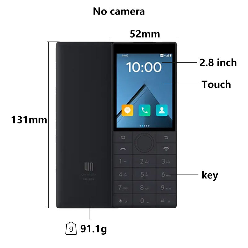 Qin F22-Touch شاشة هاتف ذكي ، 2.8 "، 4G ، يدعم جوجل واي فاي ، بلوتوث ، متعدد اللغات ، أزرار وشاشة تعمل باللمس