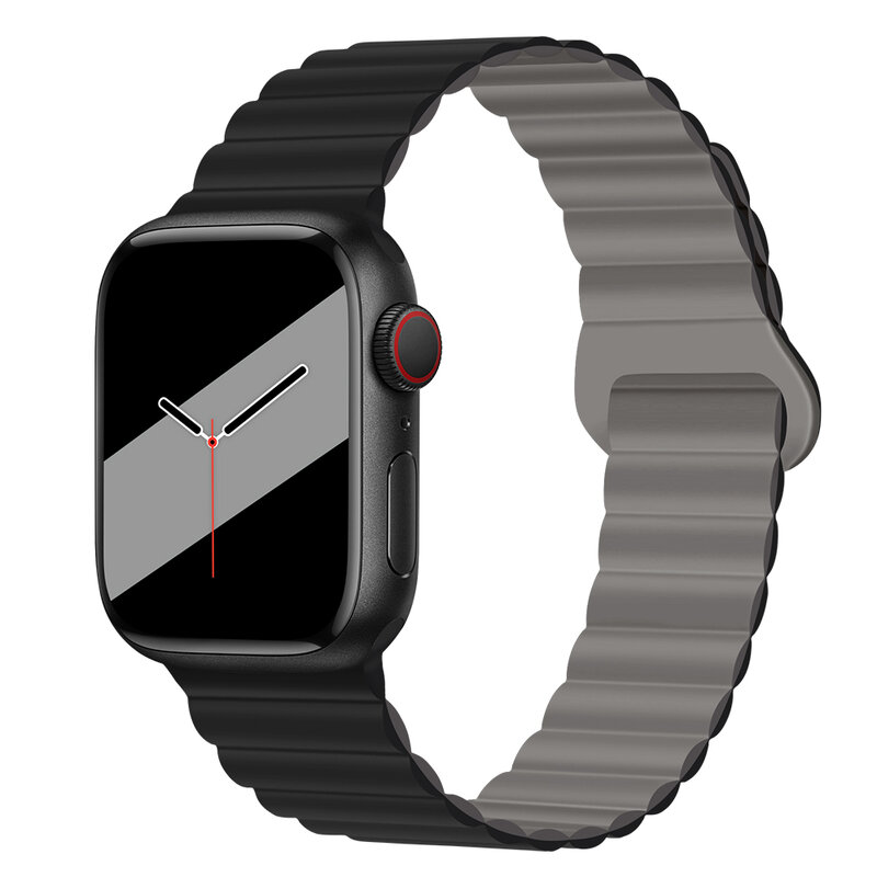 Originele Vloeibare Siliconen Magnetische Horlogeband Voor Apple Watch Band Ultra 2 Series 9 Se Iwatch 42Mm 44Mm 45Mm 49Mm 38Mm 40Mm 41Mm