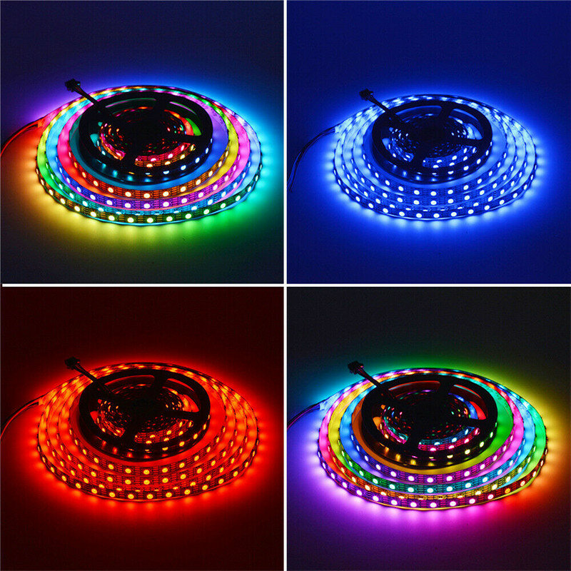 Lampu setrip LED warna impian, lampu setrip LED 2M 5M 10M, 16.4 kaki, setrip lampu sinkronisasi musik pintar tahan air dengan aplikasi ponsel RGBIC TUYA Wi-Fi
