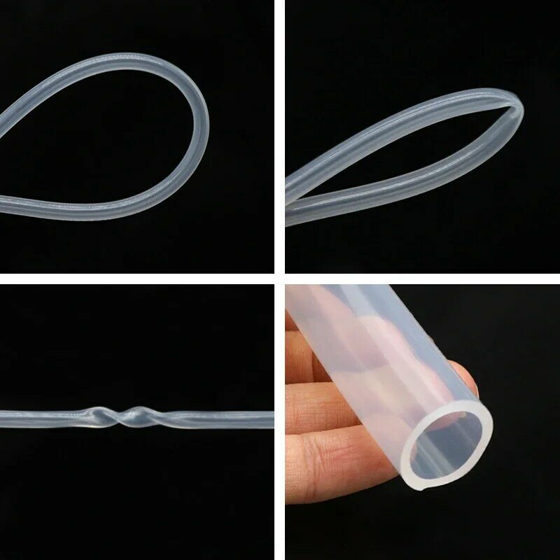 Manguera de goma de silicona transparente de grado alimenticio, 1/5 metros, ID 0,51, 2, 3, 4, 5, 6, 7, 8, 9, 10, 12mm, tubo de silicona no tóxico