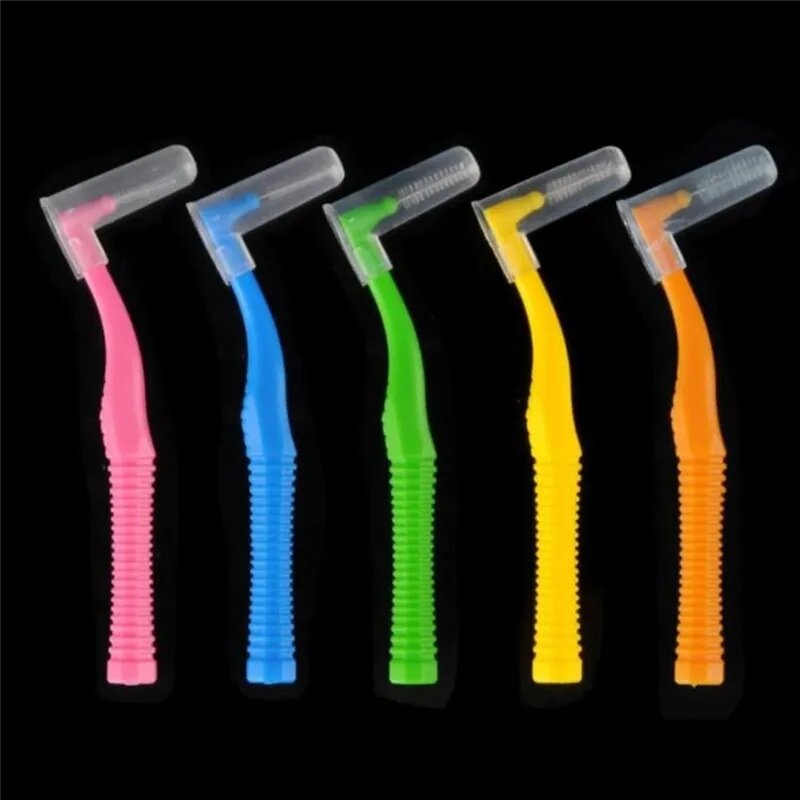 Escovas interdentais angulares, plásticos de alta qualidade, uso a longo prazo entre cintas dentárias, limpador de escovas dentárias, segurança, novo, 20 peças