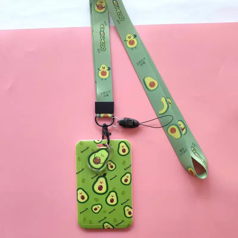 Фруктов авокадо шнурок клубничного цвета значок ID держатель для карт шейный ремешок для мобильного телефона шейные платки офисные школьные принадлежности, блокноты аксессуар подарок
