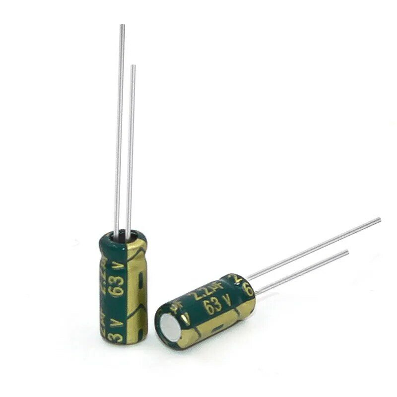 Высокочастотный электролитический конденсатор, зеленое золото, 63V2.2UF, 5*11 мм, 2,2 UF/63V, долговечный электролитический конденсатор, новый оригинальный