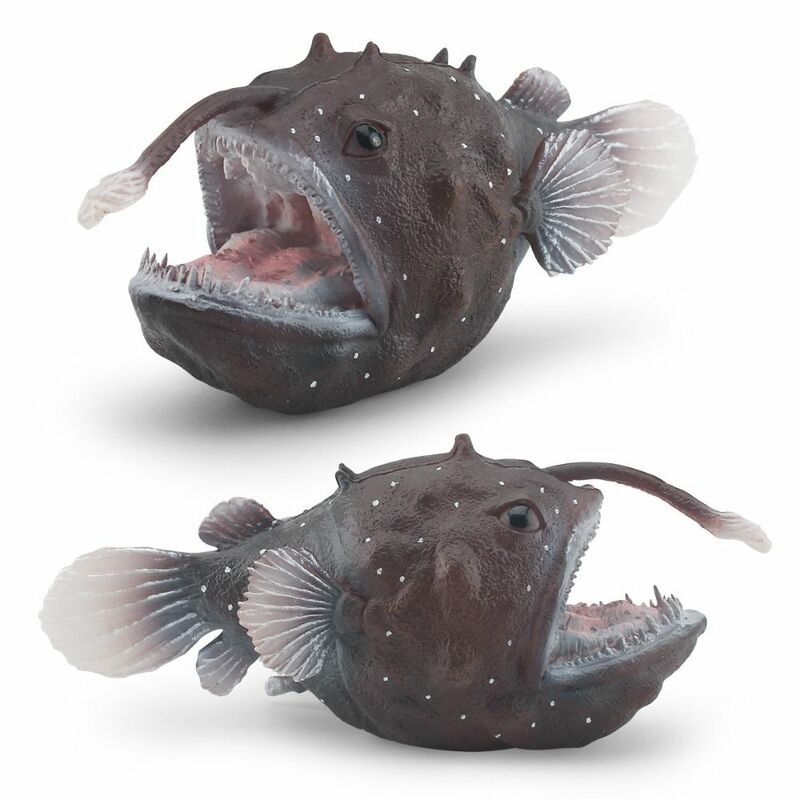 Educational Mini Angler Fish Figure PVC Simulation Ocean Animal Simulation Ocean Animal Model Mini Portable Marine Animal Models