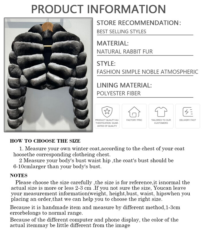 Jaket bulu kelinci Rex alami mantel bulu asli jaket musim dingin bulu Chinchilla wanita