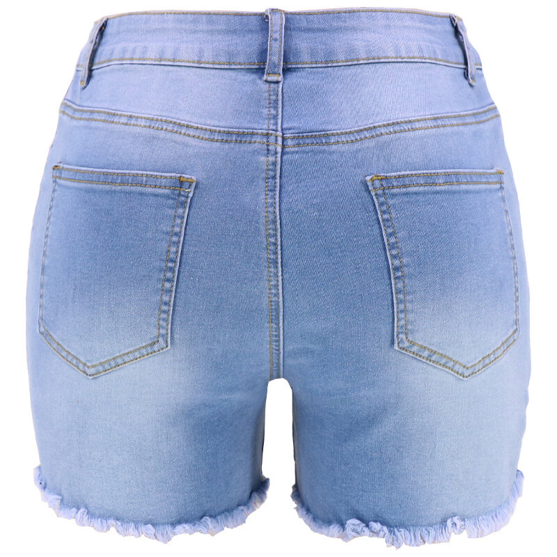 Женские джинсовые шорты с бахромой, джинсовые шорты с высокой талией и карманами в стиле ретро, лето 2023