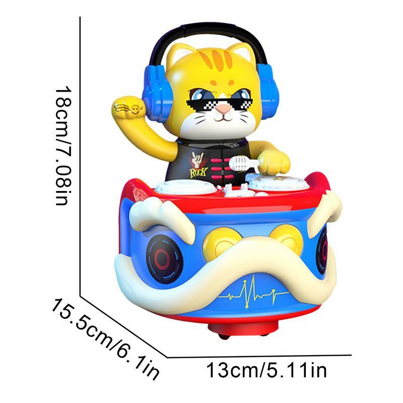 Набор диджея для малышей, обучающая игрушка для диджея-кота 360, вождение с музыкальными подсветками, Универсальный Робот для танцев в стиле хип-хоп на колесах для возраста от 6 месяцев