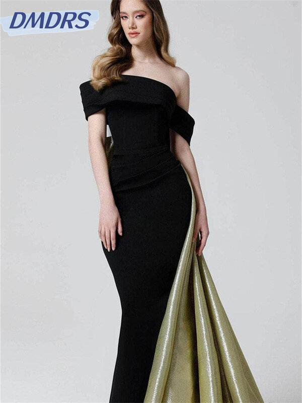 Elegant Satin Evening Gown 2024 Classic Off-The-Shoulder Strapless Gowns Simple A-Line Prom Party Dress Vestidos De Novia