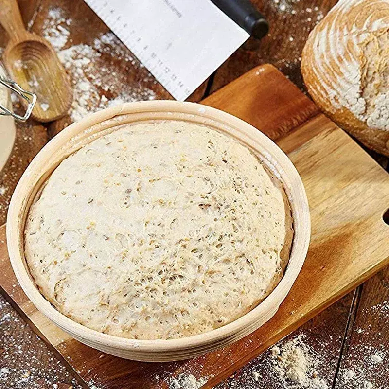 UPORS หวายตะกร้าตรวจสอบขนมปังธรรมชาติหวายหวายแป้งหมัก Sourdough Banneton ขนมปังตะกร้า