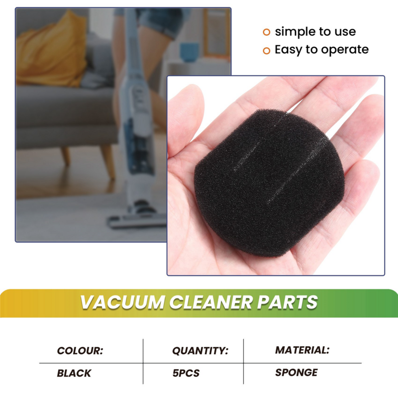5Pcs Filter Cotton For Deerma Dx118C Dx128C Vacuum Cleaner Parts Effective Tool