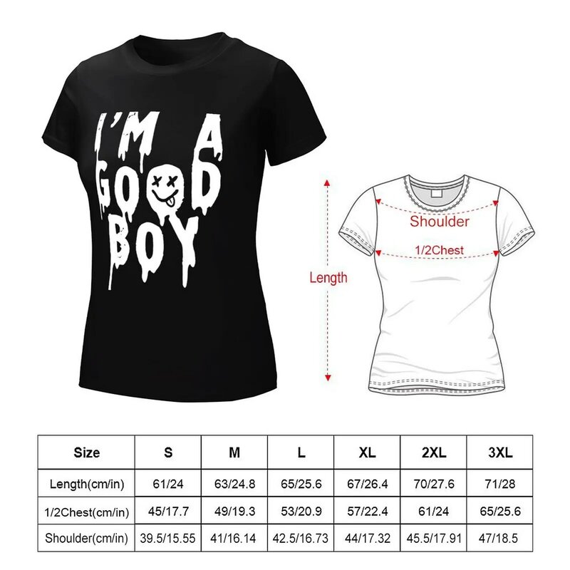 I * m a Good Boy 여성용 티셔츠, 카와이 의류 상의, 아리아 셔츠