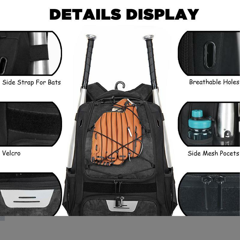 Baseball Backpack Boys Baseball Bag Baseball Backpack With Shoe Compartment Large Capacity Youth Baseball Backpack Baseball Bat
