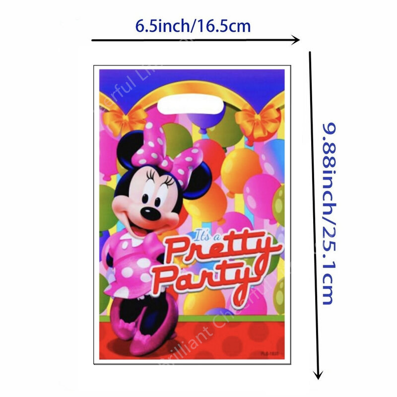Disney Mickey Minnie Party Gift Bags Mouse Theme Plastic Candy Bag Child Party Loot Bag Kids Birthday Party Favor Supplies Decor