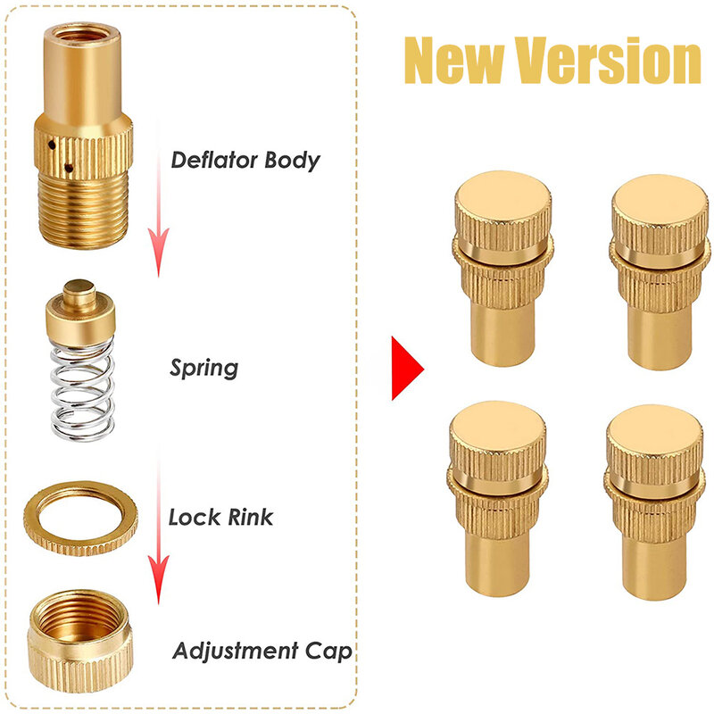 Universal Offroad Tire Deflators Automatic 6-30 PSI Brass Tyre Deflator Tire Pressure Relief Valve For Car Truck Motorcycle Jeep