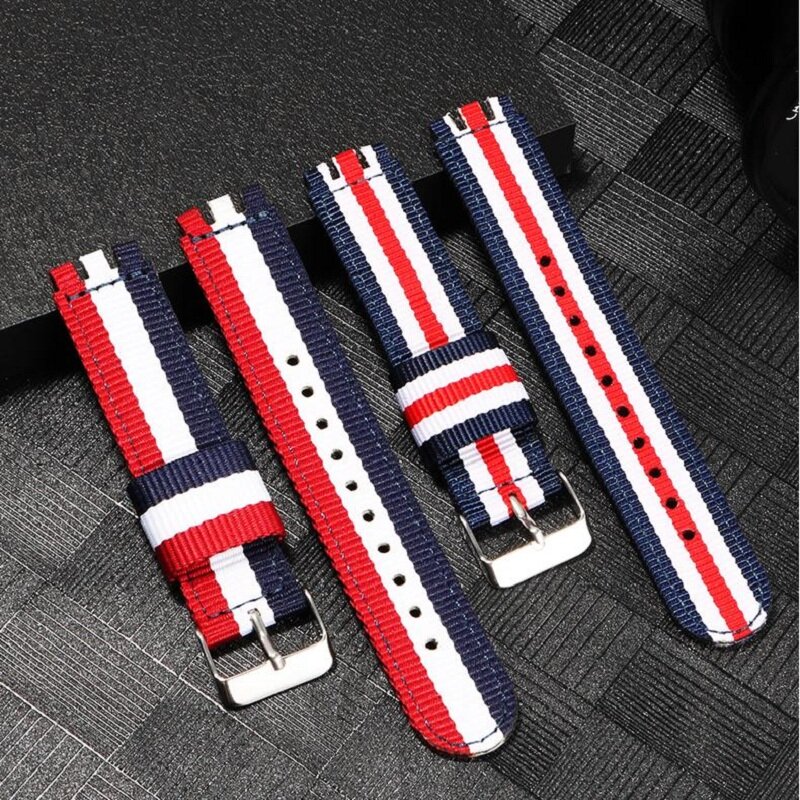 Nylon Watchband for Swatch Strap Buckle For SWATCH Fabric Canvas Watch band 17mm 19mm 20mm Watch Strap accessories